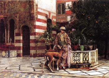 埃德溫 羅德 威尅斯 Girl in a Moorish Courtyard